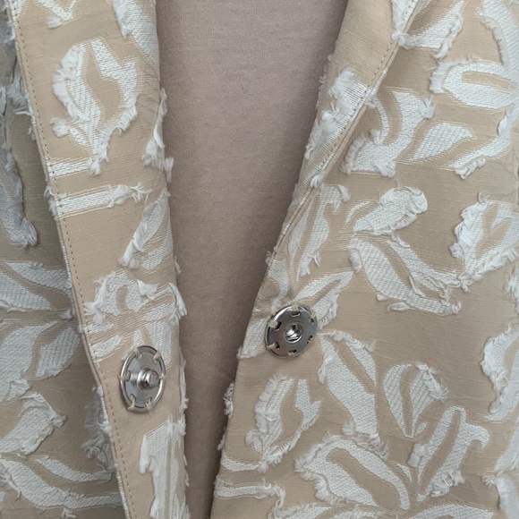 Nordstrom Chelsea28 Beige Flax Floral Eyelash Jacquard Long Blazer Jacke… - Picture 7 of 14